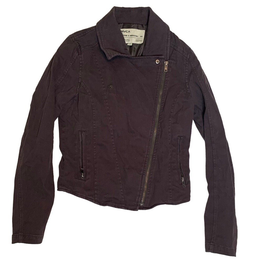 RVCA Diagonal Zip Jacket Women’s XS Woven/Braided Back Coat